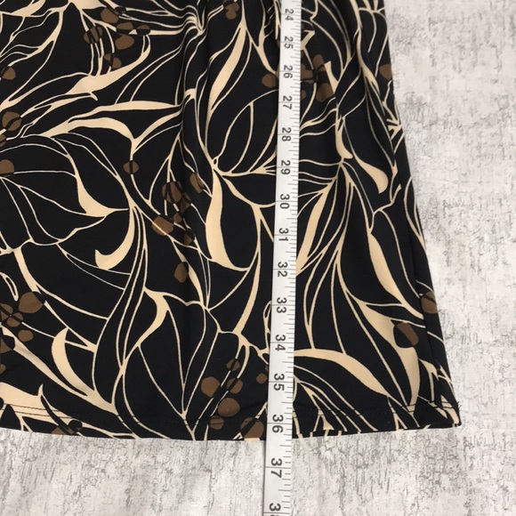 Pretty Black / Brown / Tan Pattern Flowy Cleo Mini / Cocktail Dress; Size 2P - Picture 11 of 13